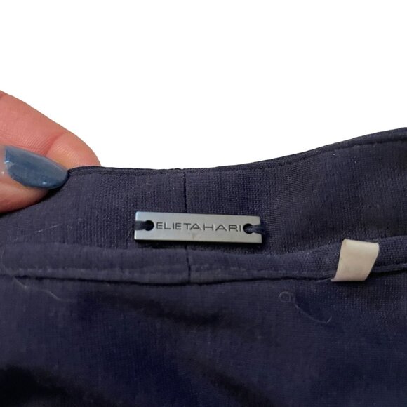 Elie Tahari Zip V-Neck Top Womens Size XS Navy Blue - Picture 5 of 8